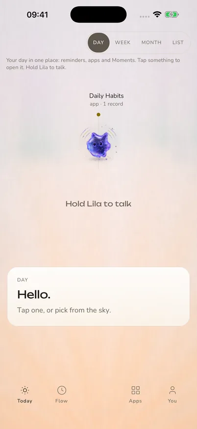 Today. Your apps and reminders, in one sky.